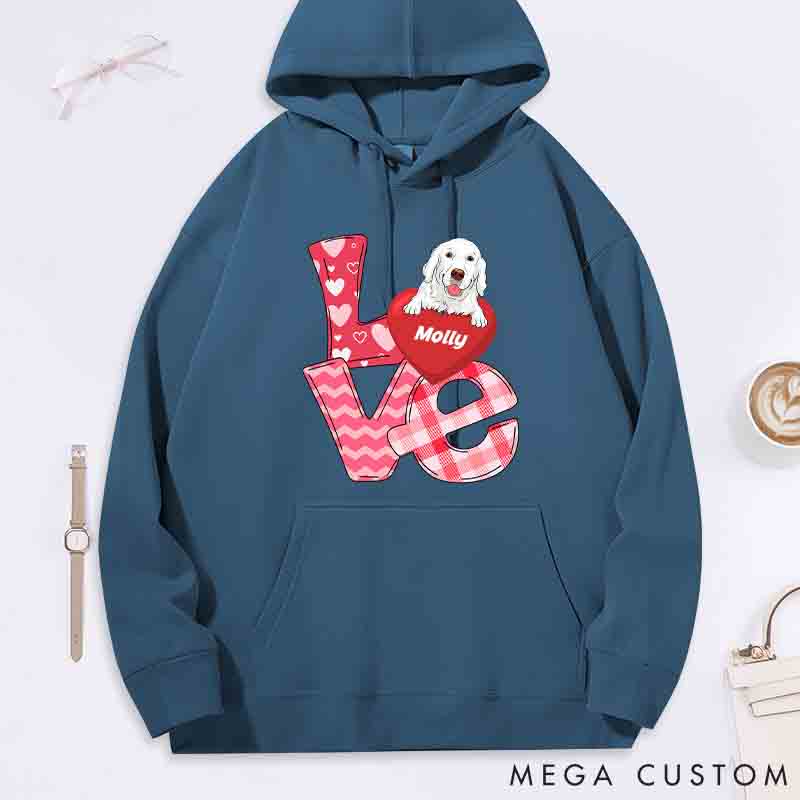 Personalized Dog Lover Love Valentine Classic Hoodies