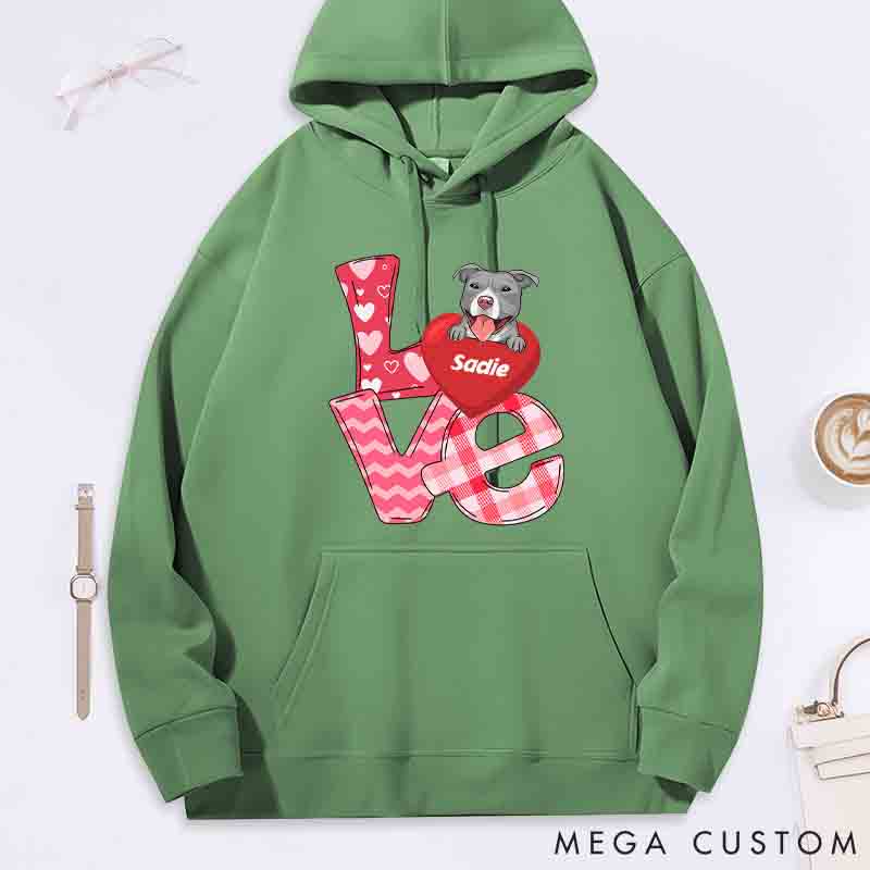 Personalized Dog Lover Love Valentine Classic Hoodies