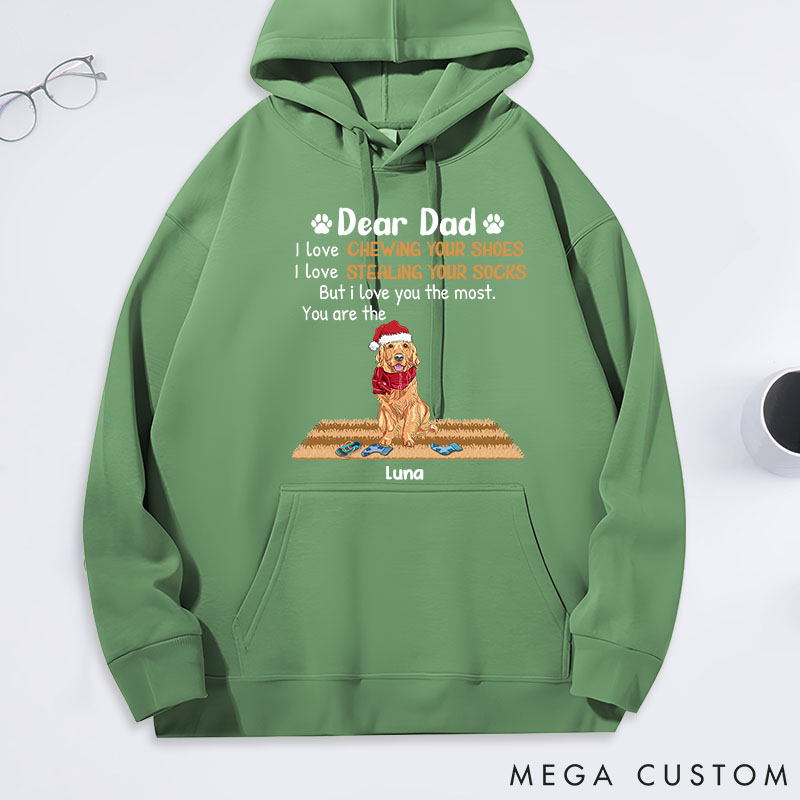 Personalized Dog Lover Love You the Most Dad Classic Hoodies
