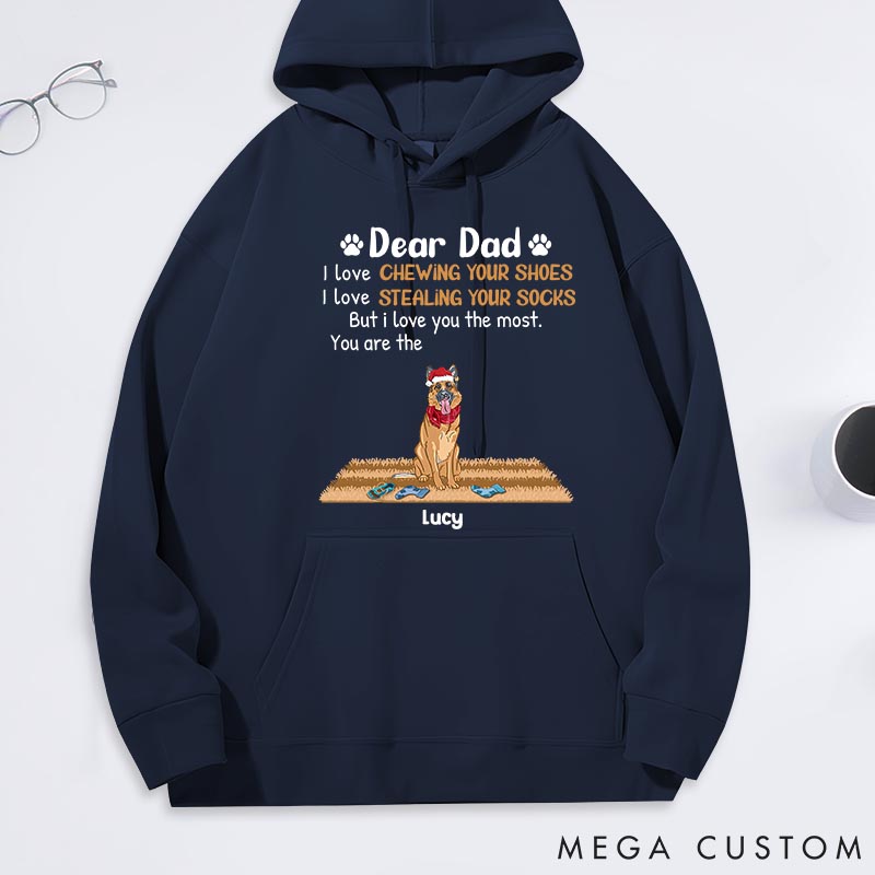 Personalized Dog Lover Love You the Most Dad Classic Hoodies