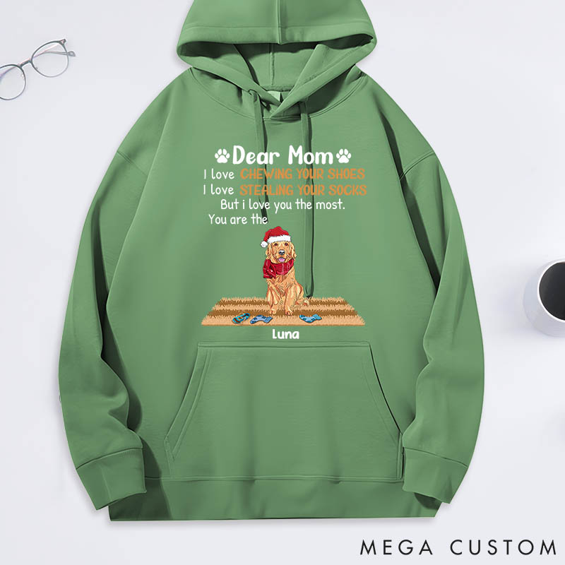 Personalized Dog Lover Love You the Most Mom Classic Hoodies