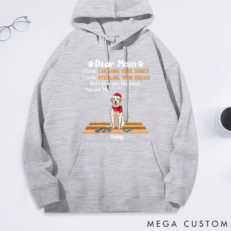 Personalized Dog Lover Love You the Most Mom Classic Hoodies