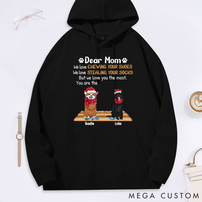 Personalized Dog Lover Love You the Most Mom Classic Hoodies