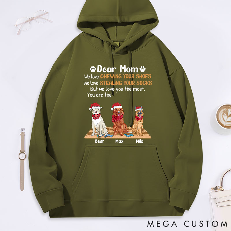 Personalized Dog Lover Love You the Most Mom Classic Hoodies