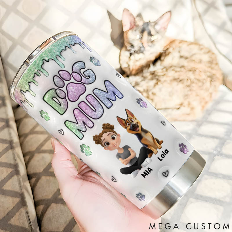 Personalized Dog Lover Lovely Chibi Dog Mom 20oz Tumbler