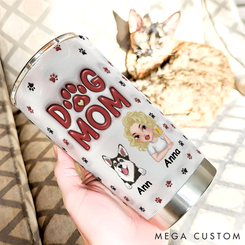 Personalized Dog Lover Lovely Dog Mom 20oz Tumbler