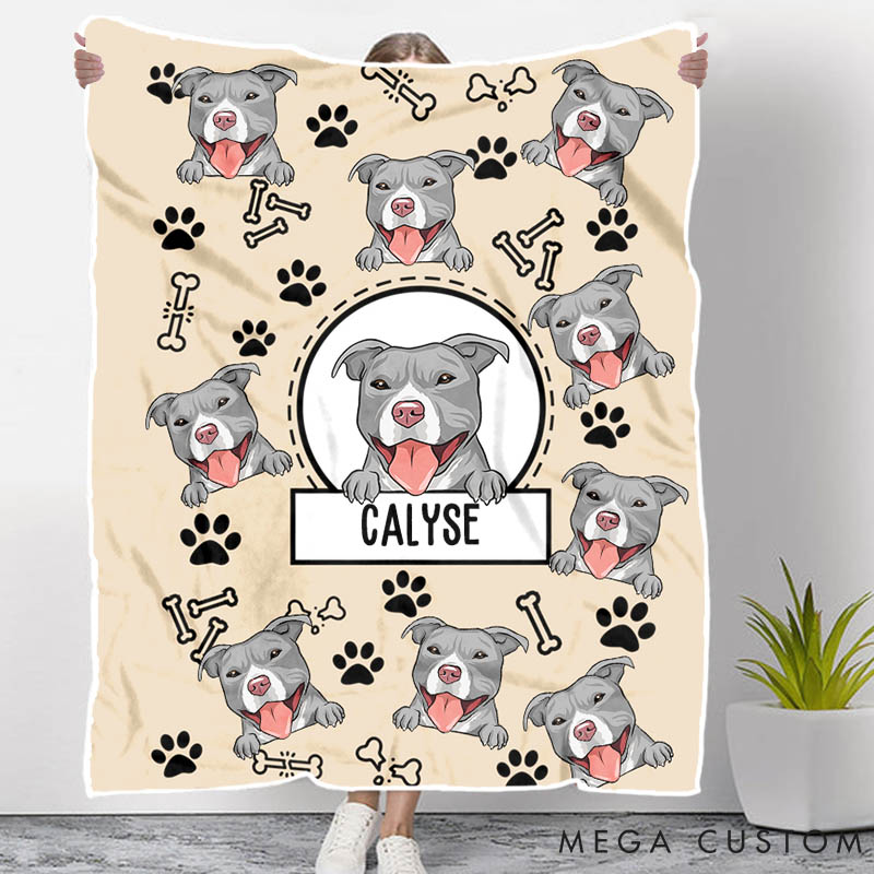 Personalized Dog Lover Lovely Dog Throw Blanket