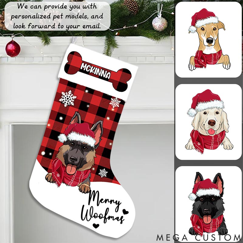 Personalized Dog Lover Merry Woofmas Christmas Stockings