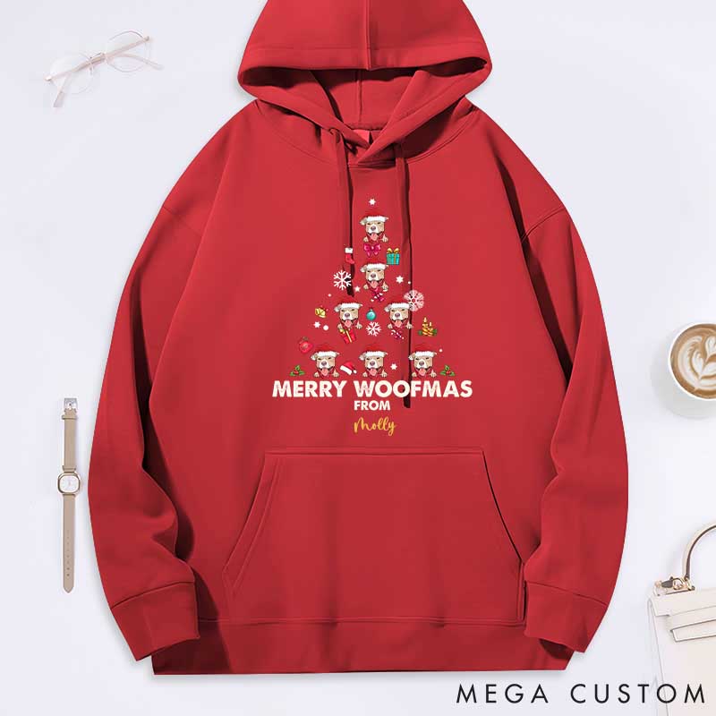 Personalized Dog Lover Merry Woofmas Classic Hoodies