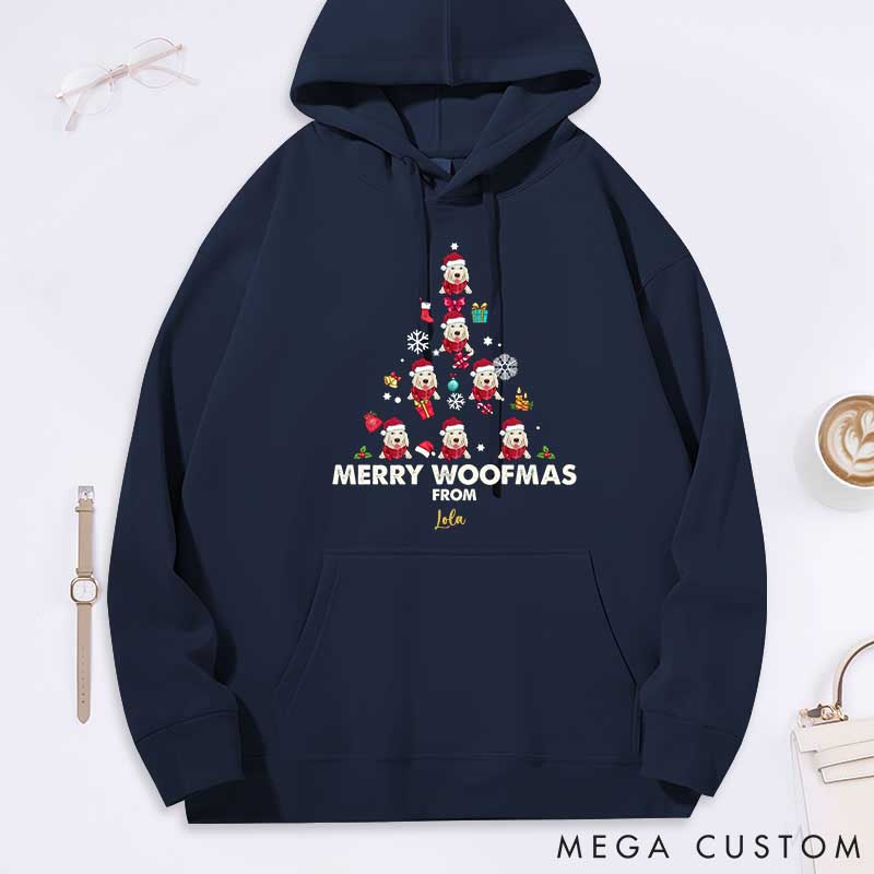 Personalized Dog Lover Merry Woofmas Classic Hoodies