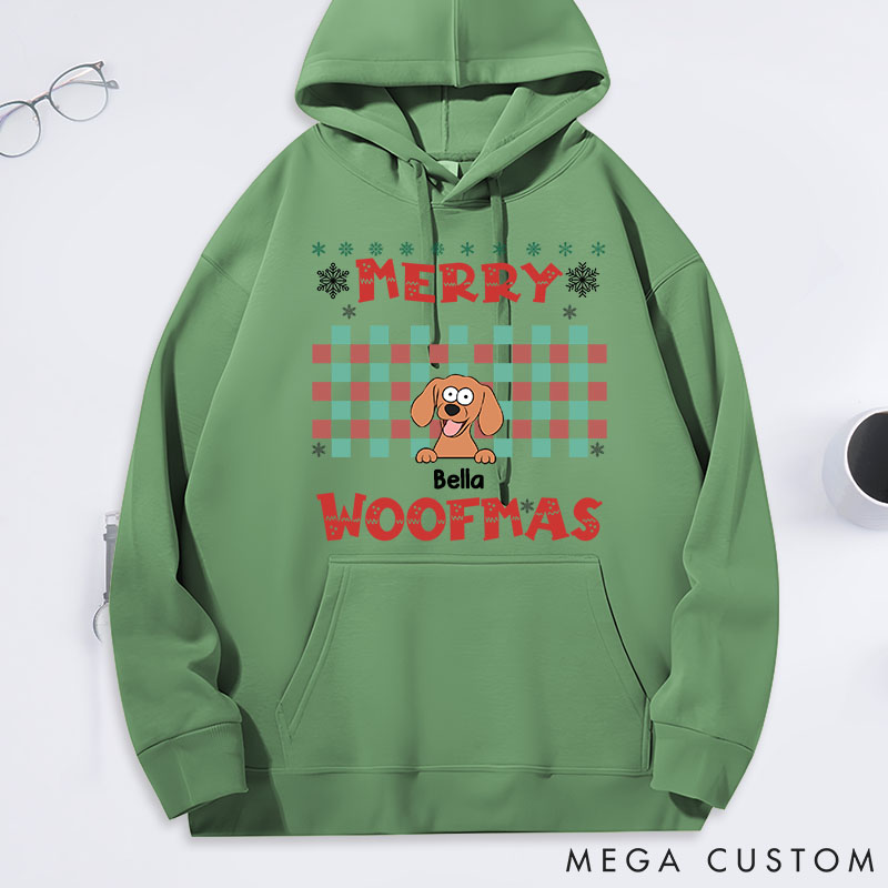 Personalized Dog Lover Merry Woofmas Dogs Classic Hoodies