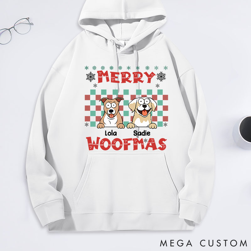 Personalized Dog Lover Merry Woofmas Dogs Classic Hoodies