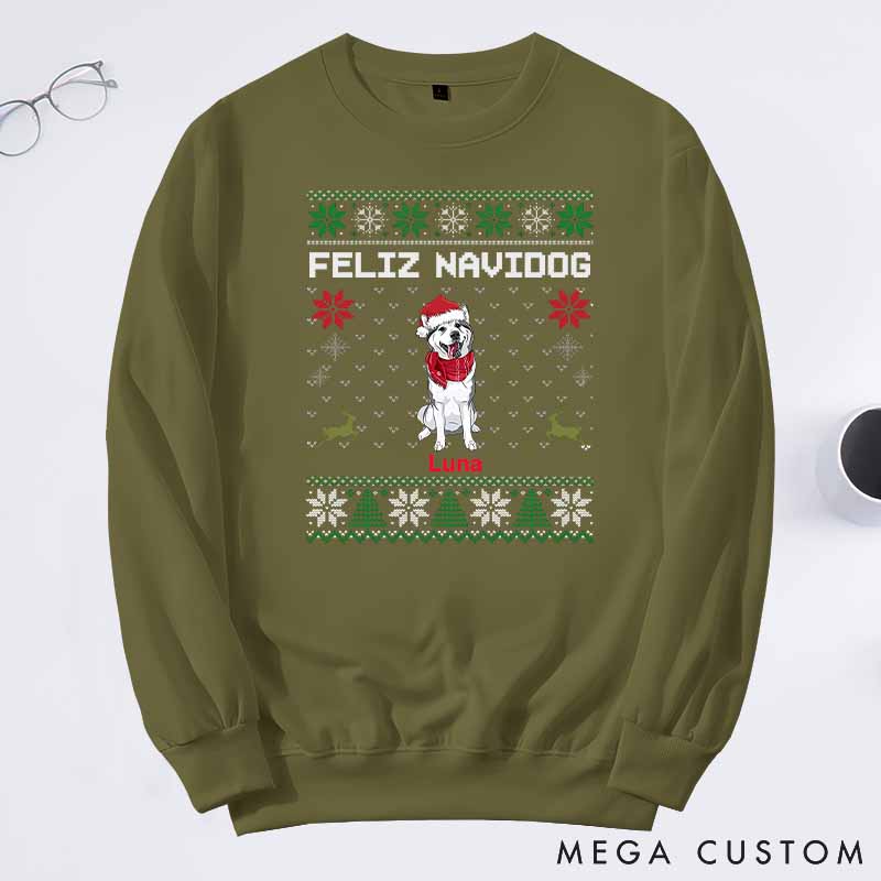 Personalized Dog Lover Merry Woofmas Sweatshirts