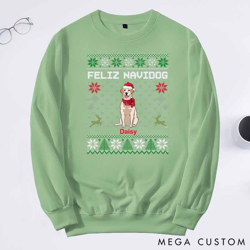Personalized Dog Lover Merry Woofmas Sweatshirts