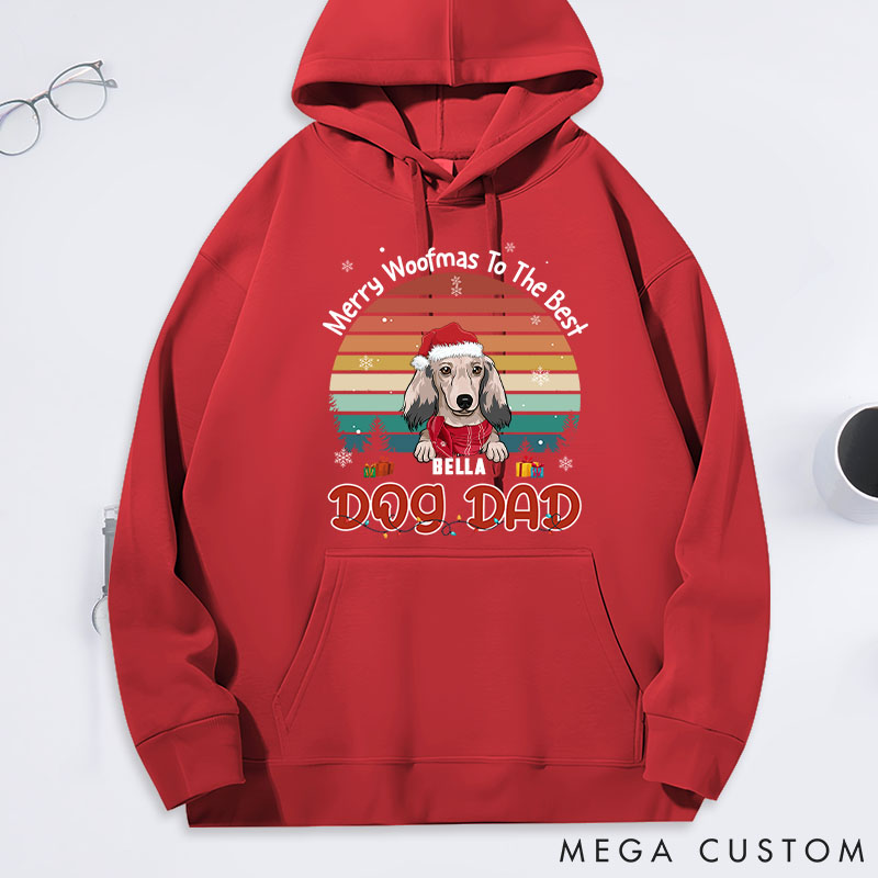 Personalized Dog Lover Merry Woofmas to the Best Dad Classic Hoodies