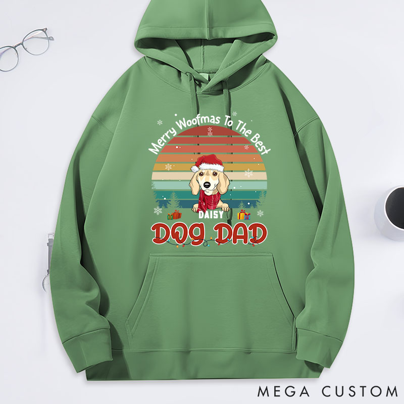 Personalized Dog Lover Merry Woofmas to the Best Dad Classic Hoodies
