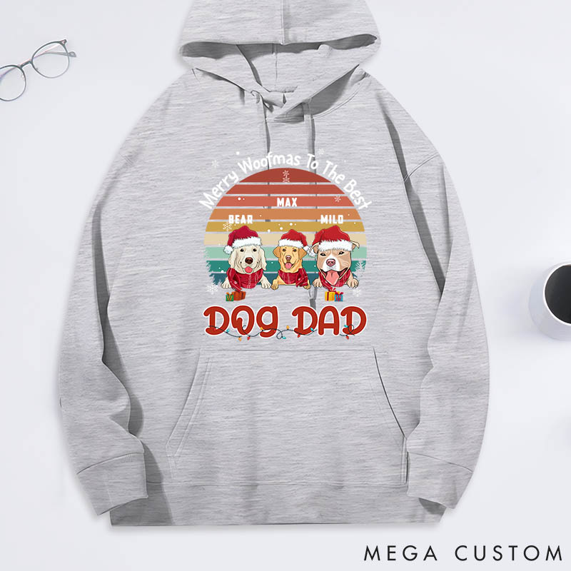 Personalized Dog Lover Merry Woofmas to the Best Dad Classic Hoodies