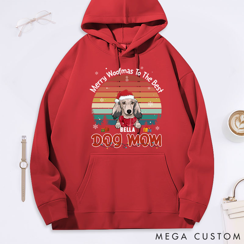Personalized Dog Lover Merry Woofmas to the Best Mom Classic Hoodies