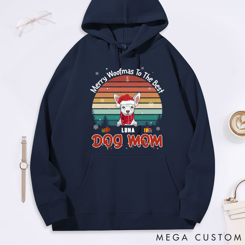 Personalized Dog Lover Merry Woofmas to the Best Mom Classic Hoodies