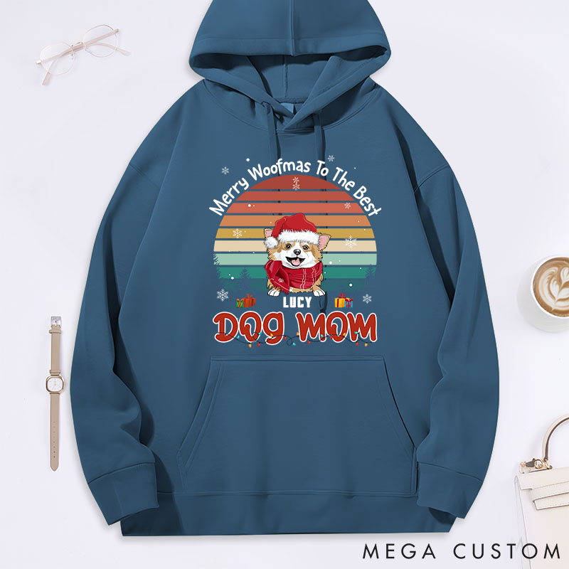 Personalized Dog Lover Merry Woofmas to the Best Mom Classic Hoodies