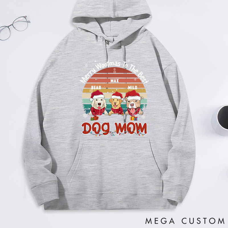 Personalized Dog Lover Merry Woofmas to the Best Mom Classic Hoodies