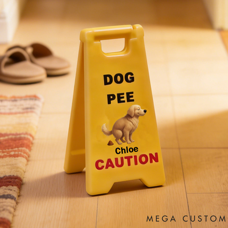 Personalized Dog Lover Mini Dog Pee Floor Sign Great