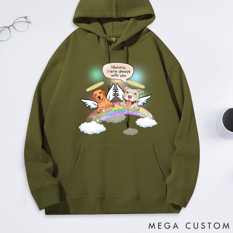 Personalized Dog Lover Mommy I'm always with You Memorial Classic Hoodies