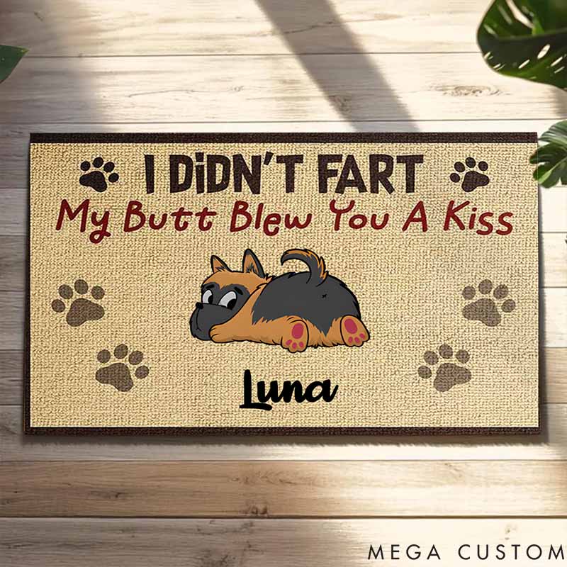 Personalized Dog Lover My Butt Blew You A Kiss Doormat