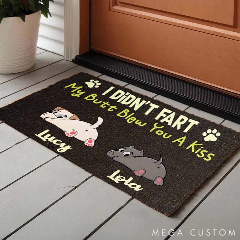 Personalized Dog Lover My Butt Blew You A Kiss Doormat