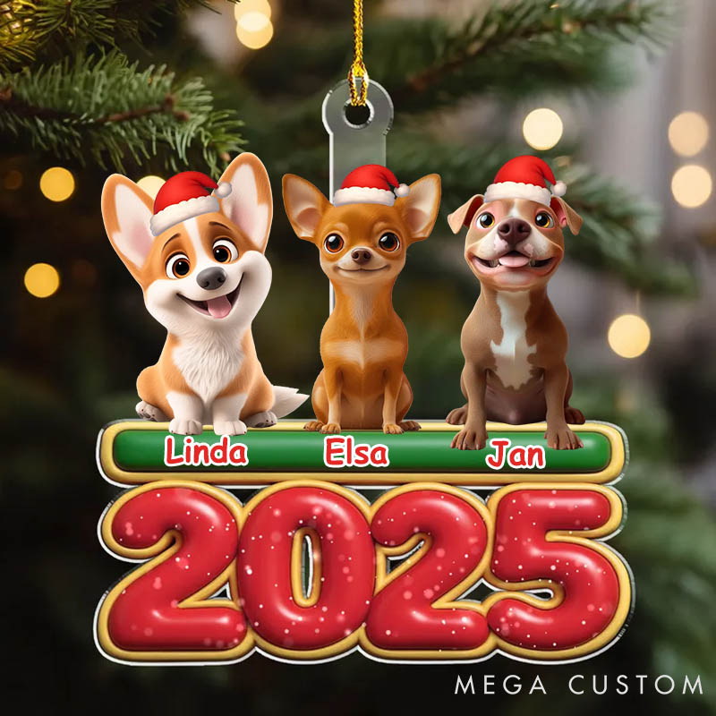 Personalized Dog Lover My Dog is Here Christmas Ornament