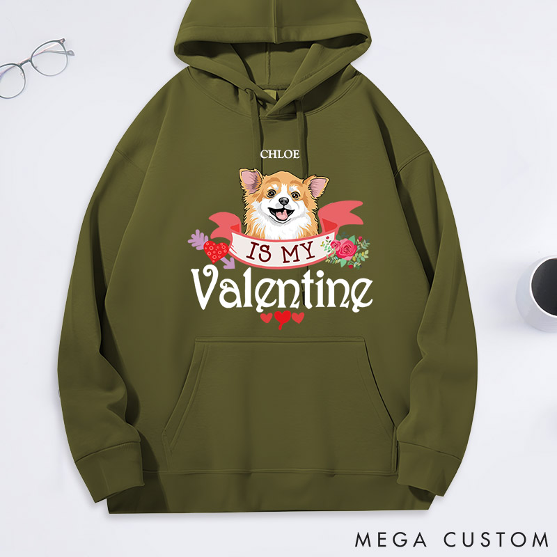 Personalized Dog Lover My Dog is My Valentine Classic Hoodies