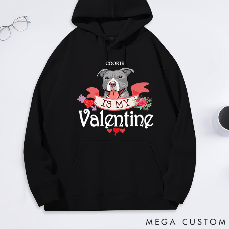 Personalized Dog Lover My Dog is My Valentine Classic Hoodies