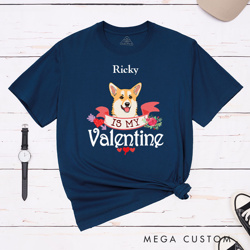Personalized Dog Lover My Dog is My Valentine T-Shirt