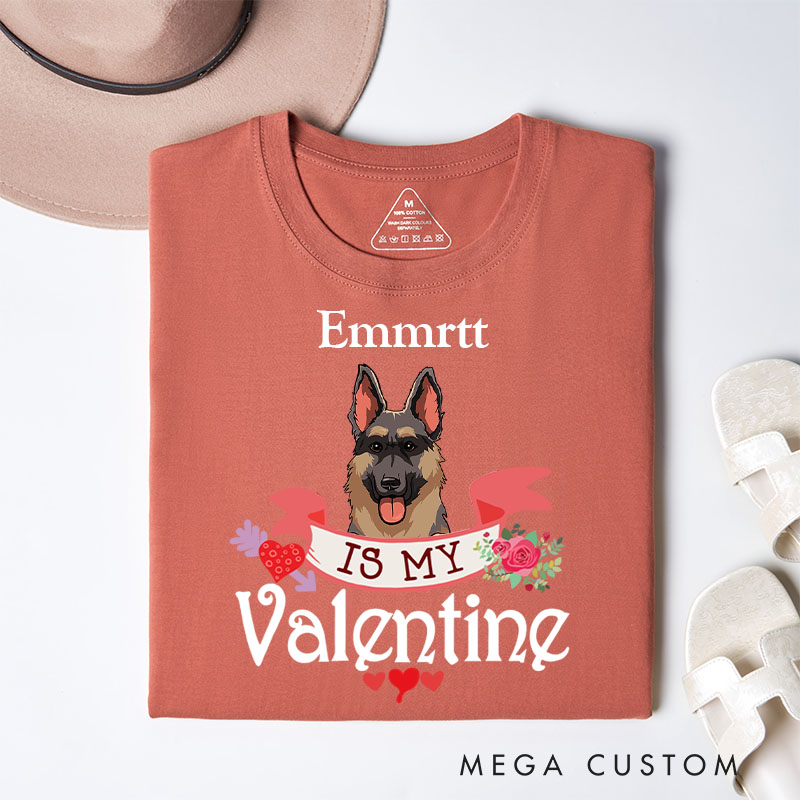 Personalized Dog Lover My Dog is My Valentine T-Shirt