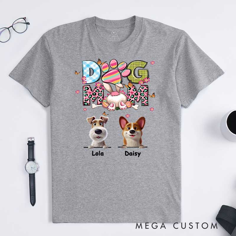 Personalized Dog Lover My Dogs are My Happy Place T-Shirt