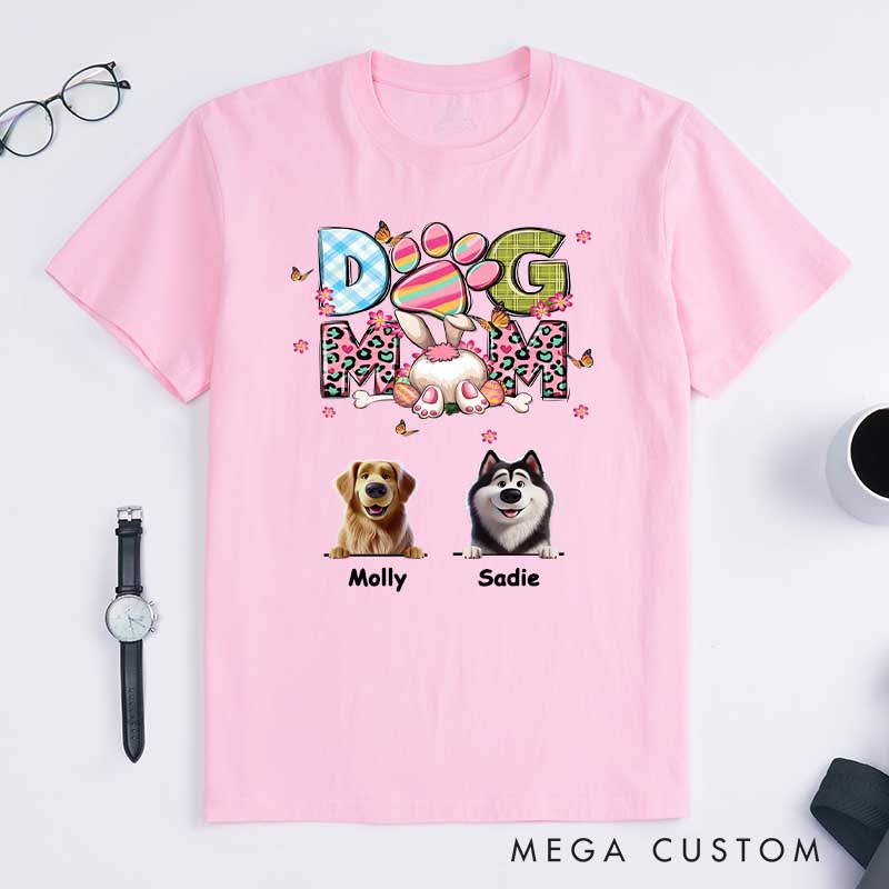 Personalized Dog Lover My Dogs are My Happy Place T-Shirt