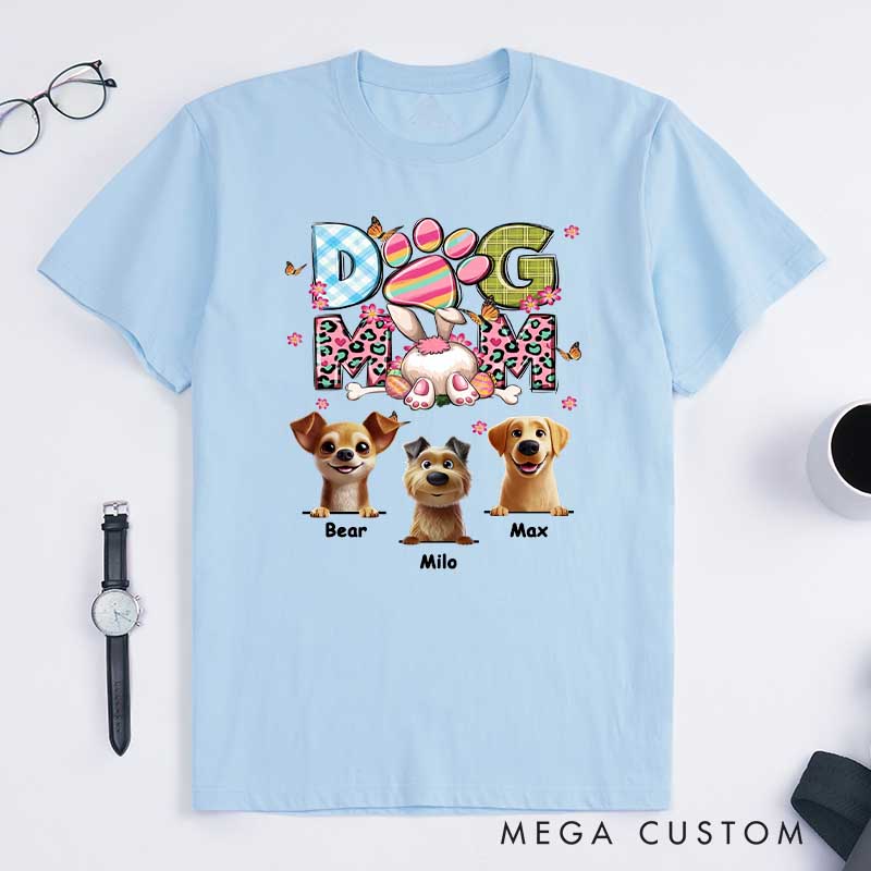 Personalized Dog Lover My Dogs are My Happy Place T-Shirt