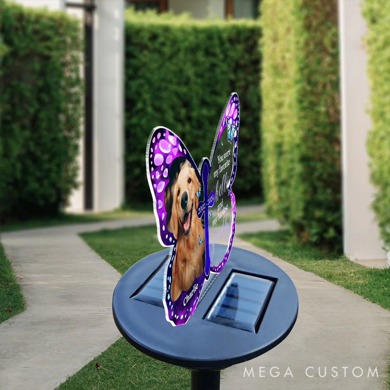 Personalized Dog Lover My Hardest Goodbye Solar Light