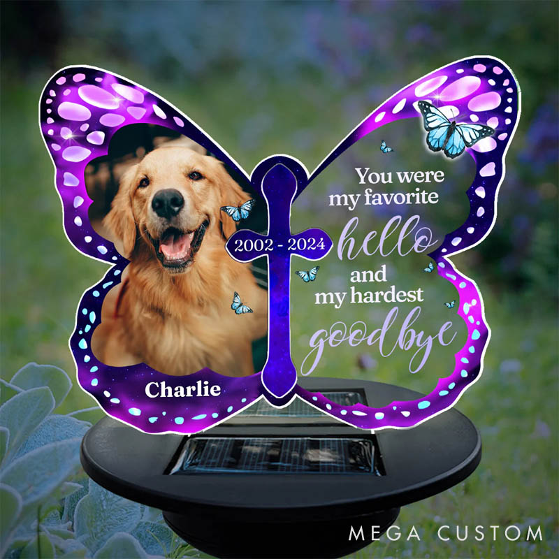 Personalized Dog Lover My Hardest Goodbye Solar Light