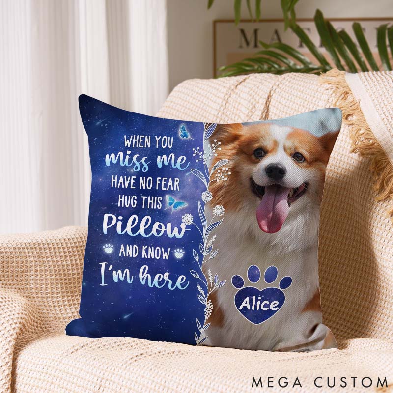 Personalized Dog Lover My Love for You is always Here Throw Pillows
