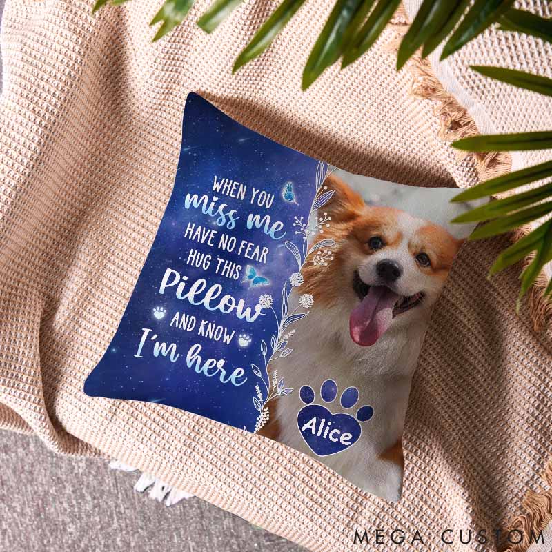 Personalized Dog Lover My Love for You is always Here Throw Pillows