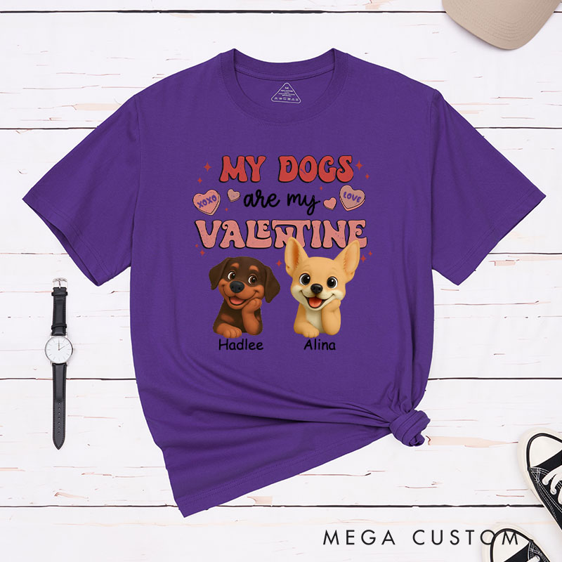Personalized Dog Lover My Pets Are My Valentine T-Shirt