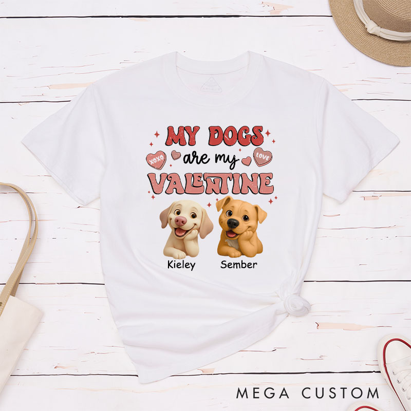 Personalized Dog Lover My Pets Are My Valentine T-Shirt