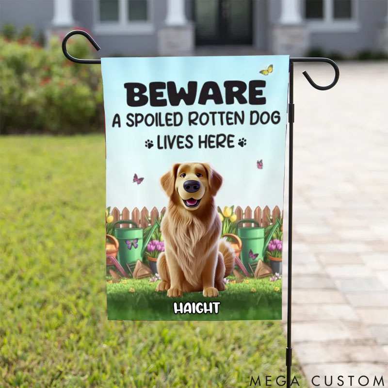 Personalized Dog Lover My little Garden Buddy Garden Flag