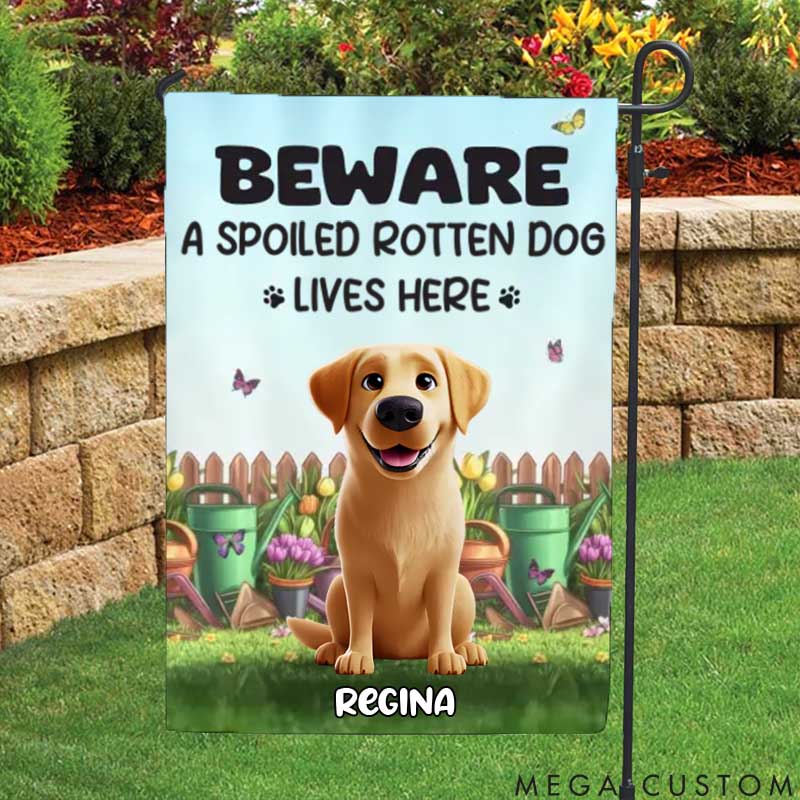 Personalized Dog Lover My little Garden Buddy Garden Flag