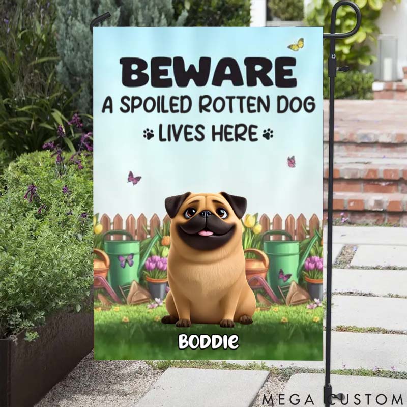 Personalized Dog Lover My little Garden Buddy Garden Flag