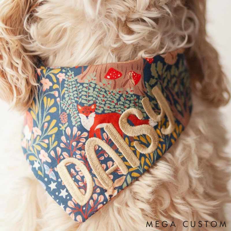 Personalized Dog Lover Nativity Dog Bandana Autumn Leaves Forest Friends Dog Bandana 