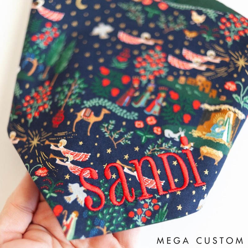 Personalized Dog Lover Nativity Dog Bandana Autumn Leaves Forest Friends Dog Bandana 