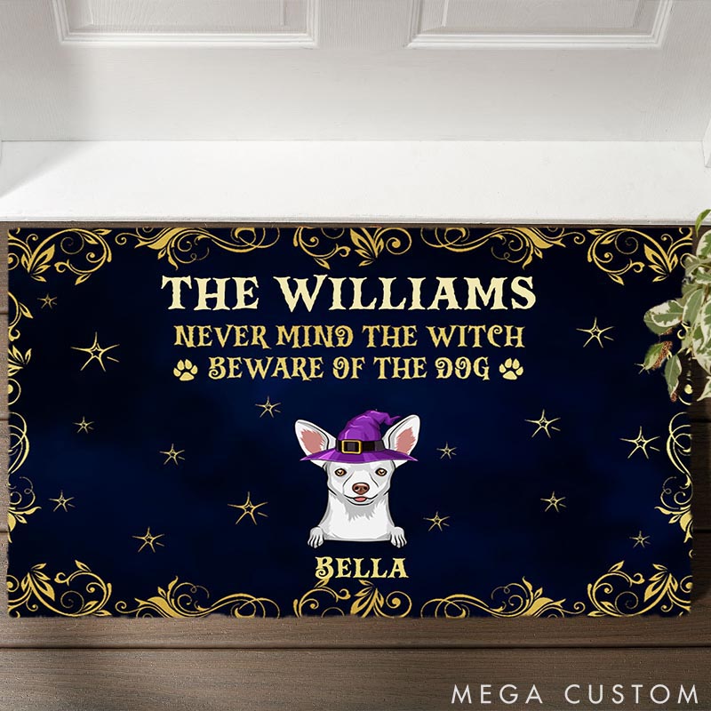 Personalized Dog Lover Never Mind the Witch Doormat