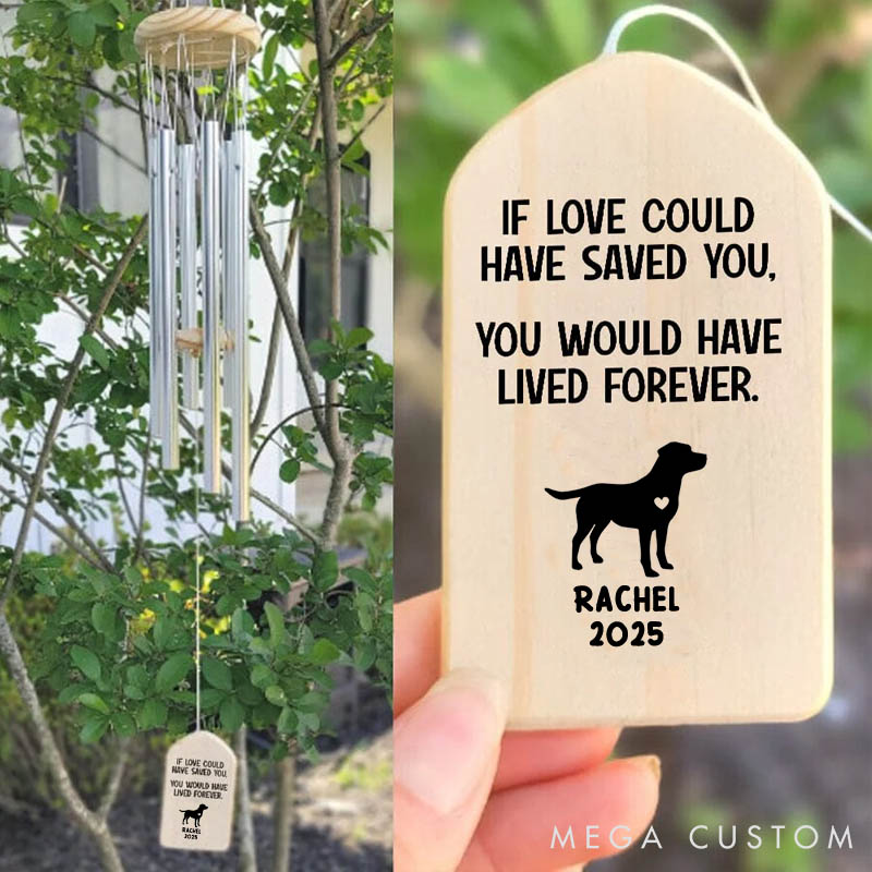 Personalized Dog Lover No Longer by My Side but Forever in My Heart Wind Chimes